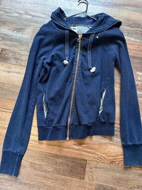 NSF Navy Zip Hooded Jacket